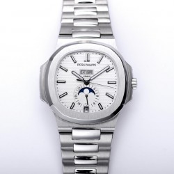 Nautilus Annual Calendar Moonphase 5726 V9F SS White Dial Swiss 324S