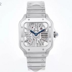 Santos Skeleton 38mm TWF SS Skeleton Dial Ronda Quartz