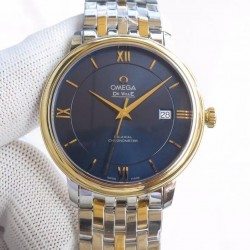 De Ville Prestige TWF YG & SS Blue Dial Swiss 2824
