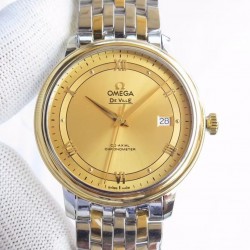 De Ville Prestige TWF YG & SS Gold Dial Swiss 2824