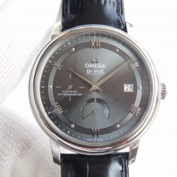 De Ville Prestige Power Reserve TWF SS Grey Dial Black Leather Strap Swiss 2627