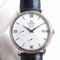 De Ville Prestige TWF SS White Dial Blue Leather Strap Swiss 2627