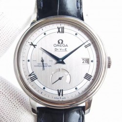 De Ville Prestige TWF SS Silver Dial Blue Leather Strap Swiss 2627