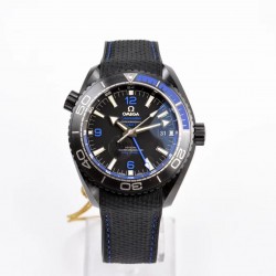 Seamaster Planet Ocean 600M GMT Deep Black In Blue 45.5mm VSF Ceramic Black Dial Swiss 8906