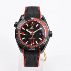Seamaster Planet Ocean 600M GMT Deep Black In Red 45.5mm VSF Ceramic Black Dial Swiss 8906