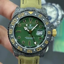GMT-Master II DIWF Forged Carbon Green Dial Green Strap Swiss 3186