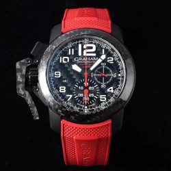 Chronofighter Superlight  JKF Carbon Composite Black Dial Red Rubber Strap Swiss 7750