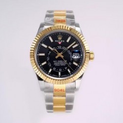 Sky-Dweller 326933 JWF YG & SS 904L Black Dial Swiss 9001 V2