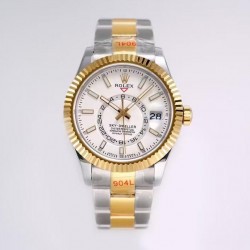 Sky-Dweller 326933 JWF YG & SS 904L White Dial Swiss 9001 V2