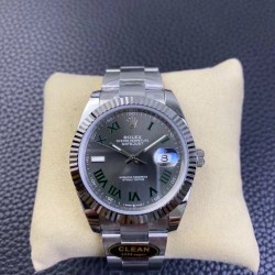 Datejust 41 126334 Clean Factory SS 904L Anthracite Dial Roman Marker Swiss VR 3235