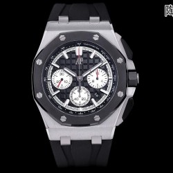 Royal Oak Offshore 43mm RF SS Black Dial Black Rubber Strap Swiss 4401