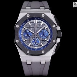 Royal Oak Offshore 43mm RF SS Black/Blue Dial Grey Rubber Strap Swiss 4401