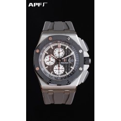 Royal Oak Offshore 26400IO APF SS Black Dial Grey Rubber Strap Swiss 3126
