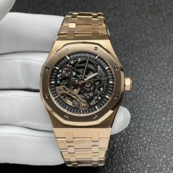 Royal Oak 41mm Openworked 15407 APSF RG Black Skeleton Dial Swiss 3132