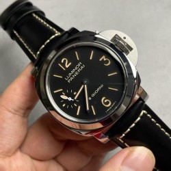 Luminor PAM915 HWF SS Black Dial Black Leather Strap Swiss P5000