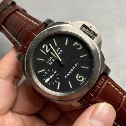 Luminor PAM177 HWF Titanium Black Dial Brown Leather Strap Swiss 6497