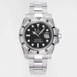 Submariner Date 116610 LN Noob Factory SS 904L & Diamond Black Dial Swiss 3135 V12