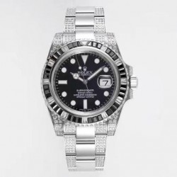 Submariner Date 116610 LN Noob Factory SS 904L & Black Diamond Black Dial Swiss 3135 V12
