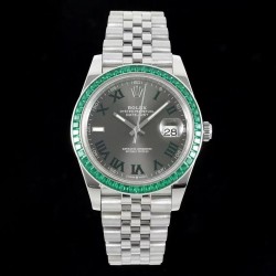 Datejust 41 DIWF SS 904L & Diamond Roman Dial Jubilee Bracelet Swiss 3235