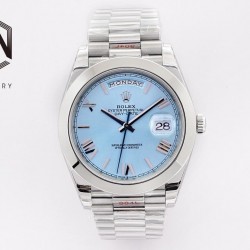 Day-Date 40mm EWF SS 904L Ice Blue Dial Roman Markers Swiss 2836