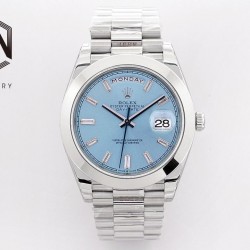 Day-Date 40mm EWF SS 904L Ice Blue Dial Diamond Markers Swiss 2836