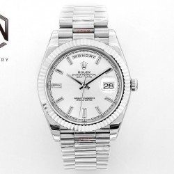 Day-Date 40mm EWF SS 904L White Dial Diamond Markers Swiss 2836
