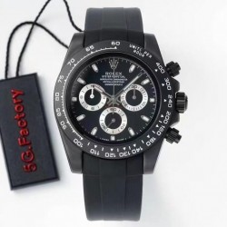 Daytona AET Remould 5GF Black Ceramic Black Dial Black Rubber Strap Swiss 7750