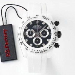 Daytona AET Remould 5GF White Ceramic Black Dial Diamond Markers Swiss 7750