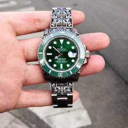 Submariner Date 116610 LV Hand Engraved SF SS 904L Green Dial Swiss 3135