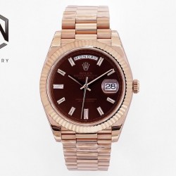 Day-Date 40mm EWF RG Black Dial Diamond Markers Swiss 2836