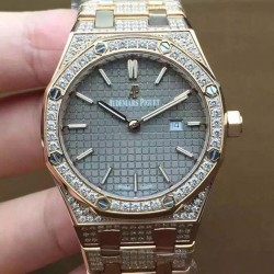 Royal Oak 67651 Ladies RG & Diamonds Gray Dial Swiss Quartz 2713