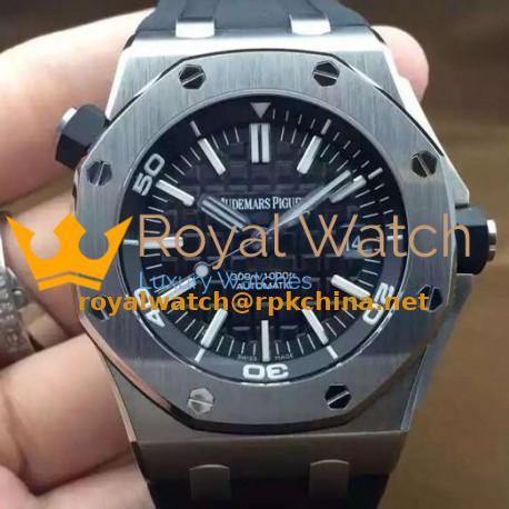 Replica Audemars Piguet Royal Oak Offshore Diver 15710 Stainless Steel Black Dial Swiss 3120