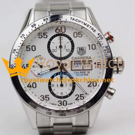 Replica Tag Heuer Carrera Calibre 16 Stainless Steel White Dial Swiss Calibre 16