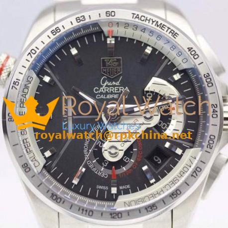 Replica Tag Heuer Grand Carrera Calibre 36 RS Stainless Steel Black Dial Swiss 7750 RUN 9@SEC