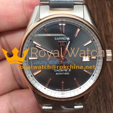 Replica Tag Heuer Carrera Calibre 5 Rose Gold & Stainless Steel Anthracite Dial Swiss Calibre 5