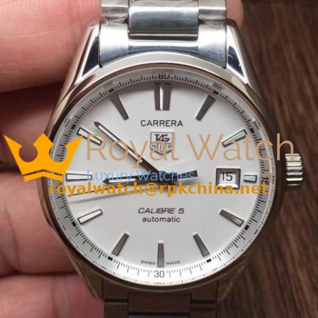 Replica Tag Heuer Carrera Calibre 5 Stainless Steel White Dial Swiss Calibre 5