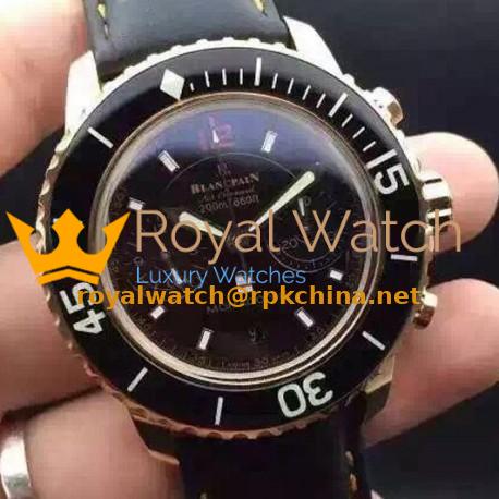 Replica Blancpain Air Command Monaco YS Rose Gold Black Dial Swiss 7750