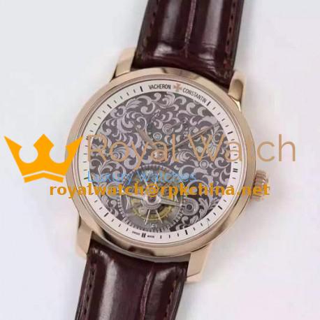 Replica Vacheron Constantin Patrimony Tourbillon Rose Gold White Dial Swiss Tourbillon