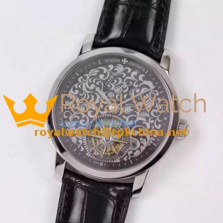 Replica Vacheron Constantin Patrimony Tourbillon Stainless Steel Black Dial Swiss Tourbillon