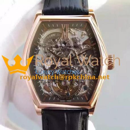 Replica Vacheron Constantin Malte Tourbillon Rose Gold Skeleton & Black Dial Swiss Tourbillon