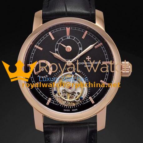 Replica Vacheron Constantin Patrimony Tourbillon Rose Gold Black Dial Swiss Tourbillon