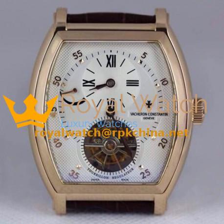 Replica Vacheron Constantin Malte Regulator Tourbillon Rose Gold White Dial Swiss Tourbillon