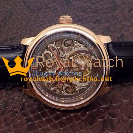 Replica Vacheron Constantin Patrimony Tourbillon Rose Gold Skeleton & Gray Dial Swiss Tourbillon