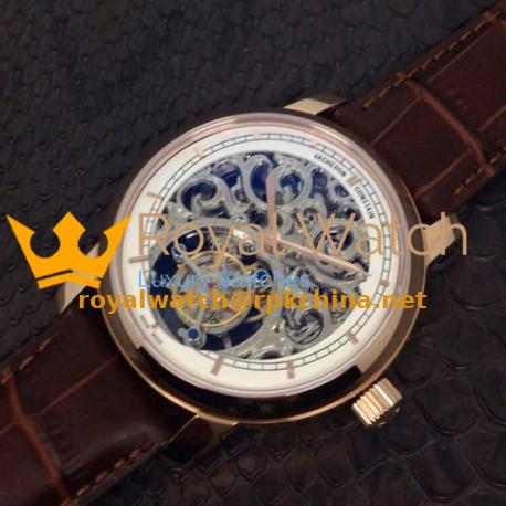 Replica Vacheron Constantin Patrimony Tourbillon Rose Gold Skeleton & White Dial Swiss Tourbillon