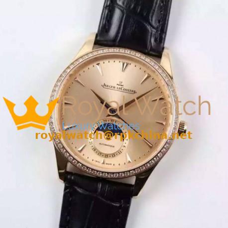 Replica Jaeger-LeCoultre Master Ultra Thin Moon Rose Gold Gold Dial Swiss JLC 925