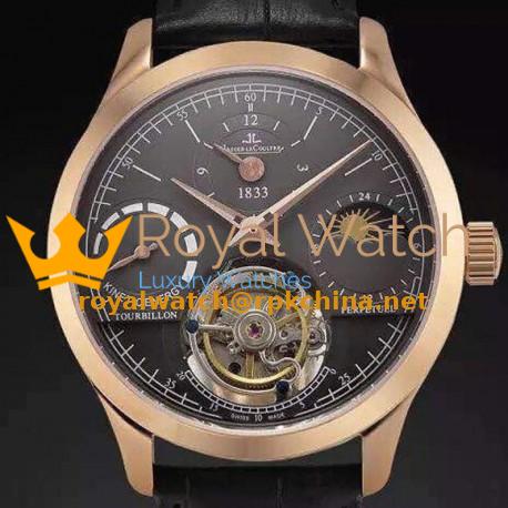 Replica Jaeger-LeCoultre Master Grande Tradition Tourbillon Rose Gold Black Dial Swiss Tourbillon