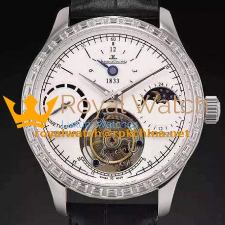 Replica Jaeger-LeCoultre Master Grande Tradition Tourbillon Stainless Steel & Diamonds White Dial Swiss Tourbillon