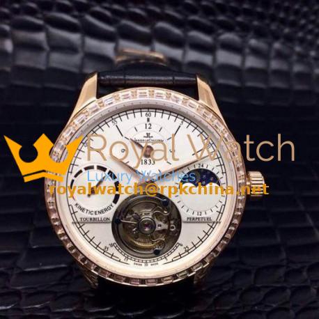 Replica Jaeger-LeCoultre Master Grande Tradition Tourbillon Rose Gold & Diamonds White Dial Swiss Tourbillon