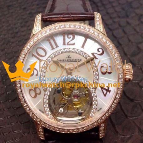 Replica Jaeger-LeCoultre Rendez Vous Tourbillon Rose Gold & Diamonds Diamonds & Pearl Dial Swiss Tourbillon