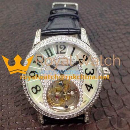Replica Jaeger-LeCoultre Rendez Vous Tourbillon Stainless Steel & Diamonds Diamonds & Pearl Dial Swiss Tourbillon